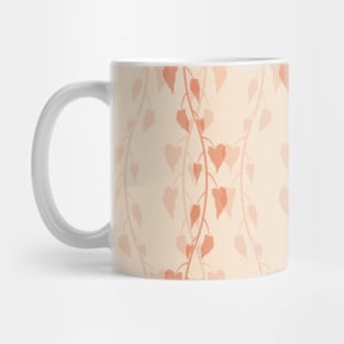 Bright Orange Ivy Branches Pattern Mug